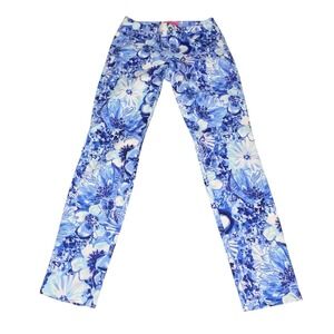 Lilly Pulitzer Kelly Skinny Ankle Pants Coastal Blue Women's Size 00 Resortwear